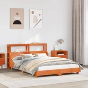 vidaXL Cama sem colchão 120x190 cm madeira pinho maciça castanho-mel