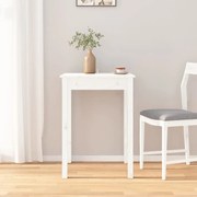 vidaXL Mesa de jantar 55x55x75 cm madeira de pinho maciça branco