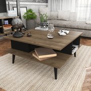 Mesa de Centro Akya – Preto Nogal – 89x89x44 cm