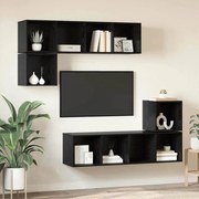 vidaXL Conjunto de móvel de TV 4 pcs Carvalho preto 37 x 37 x 142.5 cm