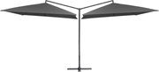 vidaXL Guarda-sol duplo com mastro de aço 250x250 cm antracite