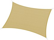 Outsunny Vela Sombra Retangular 4x6 m Toldo HDPE Anéis Aço Inoxidável Cordas Jardim Terraço Pátio Resistente Sol Bege | Aosom Portugal