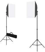 vidaXL Iluminação de estúdio profissional 2 pcs 40x60 cm aço preto