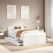 vidaXL Cama sem colchão com cabeceira 120x200 cm pinho maciço branco