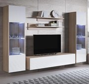 Conjunto de Móveis de Sala Murtosa – 2,6 m – Modular em Sonoma e Branc