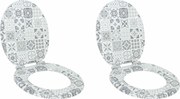 vidaXL Assento de Sanitário com Fechamento Suave 2 pcs 44 x 38 cm