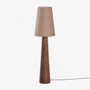 Candeeiro De Pé Em Madeira De Manga Malva ↑70 Cm & Moka Brown Ø30 Cm - ↑40 Cm Mallorca - Sklum