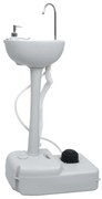 vidaXL Conjunto lavatório com suporte para campismo cinzento 20 L