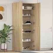 vidaXL Cabide de sapatos Carvalho Sonoma 80x35,5x180 cm Madeira de engenharia