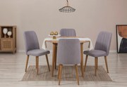 Conjunto de Mesa de Jantar Extensível Vina – Pinho Atlântico Cinza – M