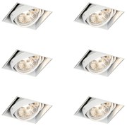 Conjunto de 6 focos embutidos brancos GU10 AR70 sem aro - Oneon