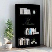 Estante com 4 prateleiras 80x24x142 cm contraplacado preto