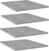 vidaXL Prateleiras para estante 4 pcs derivados de madeira cinza