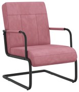 Cadeira cantilever veludo rosa