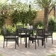 vidaXL Conjunto de Jantar para Jardim 5 pcs Preto 90 x 90 x 75 cm