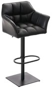 Banco de bar Damaso em couro sintético e com estrutura preta 64 x 88-113 x 45 cm Preto