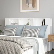 vidaXL Armário de cabeceira 180x18,5x104,5 cm branco