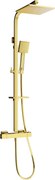Mexen CQ45 conjunto de chuveiro de superfície com chuveiro de teto e torneira termostática, dourado - 772504595-50