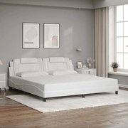 vidaXL Estrutura de cama Viana sem colchão couro artificial 200x200 cm branco