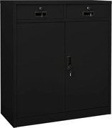 vidaXL Armário de escritório 90x40x102 cm aço preto