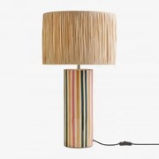 Candeeiro De Mesa Em Grés E Ráfia Arendal Natural - Sklum