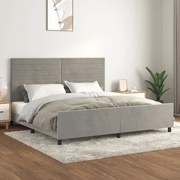 vidaXL Estrutura de cama sem colchão 200x200 cm veludo cinzento-claro