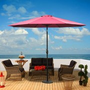 Guarda-sol reclinável para jardim e terraço - Cor do vinho tinto - Ferro - Φ3x2.45m