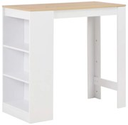 vidaXL Mesa de bar com prateleira branco 110x50x103 cm