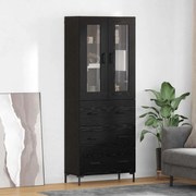 vidaXL Buffê com gaveta 2 pcs Carvalho Preto Madeira processada