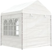Gazebo com telhado 2,28x2,23x2,69 m polietileno branco
