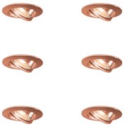 Conjunto de 6 focos embutidos redondos de cobre inclináveis - Edu