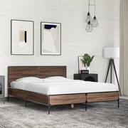 vidaXL Estrutura de cama 135x190cm derivados madeira/metal