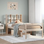 vidaXL Cama com estante sem colchão 90x200 cm pinho maciço