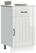 vidaXL Armário de cozinha baixo Lucca deriv. madeira branco brilhante