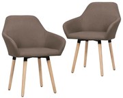 vidaXL Cadeiras de jantar 2 pcs tecido castanho