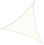 Outsunny Vela de Sombra Triangular 3x3x3 m Toldo Vela de Poliéster com Proteção UV Aneis em Forma de D e Cordas para Jardim Pátio Piscina Creme