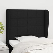 Cabeceira de cama c/ abas tecido 83x23x118/128 cm preto