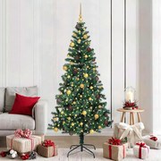 vidaXL Árvore de Natal Artificial Pré-iluminada Verde 210 cm