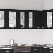 vidaXL Armário de Vidro Suspenso em Carvalho Preto - 60x31x60 cm, Feito de Madeira Leve