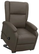 vidaXL Poltrona elevatória couro artificial cinzento