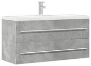 vidaXL Armário lavatório 100x38,5x48 cm contraplacado cinzento cimento