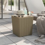 vidaXL Mesa de jardim com tampa removível polipropileno castanho-claro