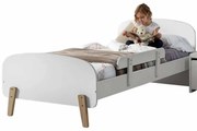 Cama infantil KIDDY (90x200) + Estrado + grade de segurança Branca