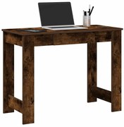 vidaXL Secretária 100x45x75 cm derivados madeira cor carvalho fumado