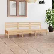 3 pcs conjunto lounge de jardim pinho maciço