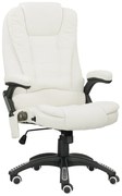 Vinsetto Cadeira Ergonômica Cadeira de Secretária com Massagem 68x72x110–120 cm Cremoso | Aosom Portugal