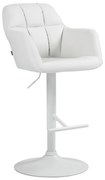 Banco de bar Natoma em couro sintético com estrutura branca 97-118 x 57 x 59 cm Branco