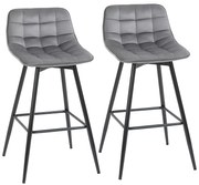 Conjunto de 2 Bancos de Bar com Encosto e Apoio para os Pés Bancos Alt