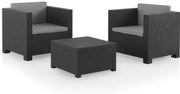 Conjunto Jardim Berner DIVa (2 Poltronas + 1 MESA) Grafit