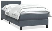 vidaXL Cama com molas/colchão cinza-escuro 80x220 cm veludo